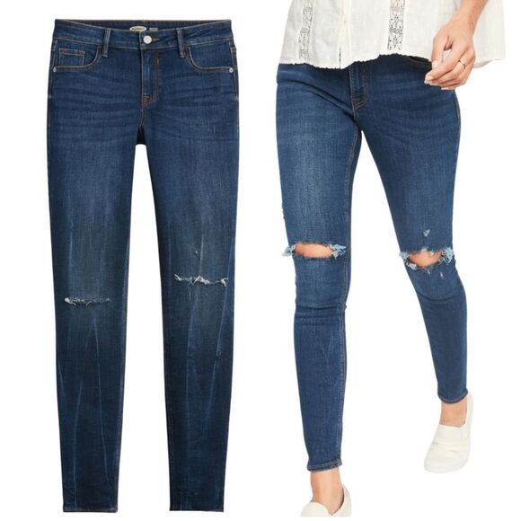 Old Navy Denim - Old Navy 'Rockstar' Super Skinny distressed ripped blue jeans - Women's 2 - NWT